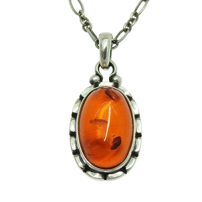 正規品】ジョージジェンセン ♯17 アンバー（琥珀）シルバー925 カフス