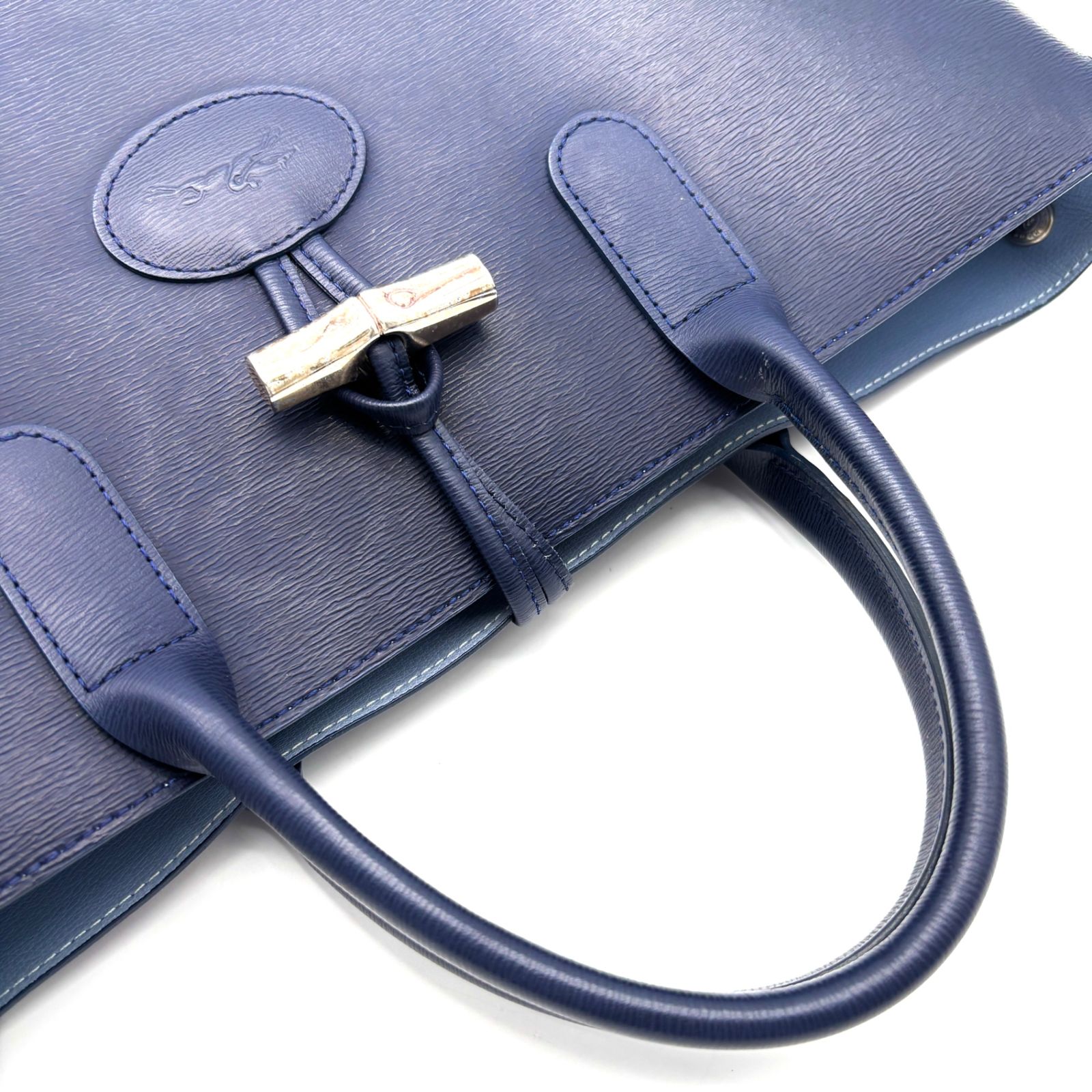 美品 LONGCHAMP ロンシャン ロゾ トートバッグ ハンドバッグ レザー 型 