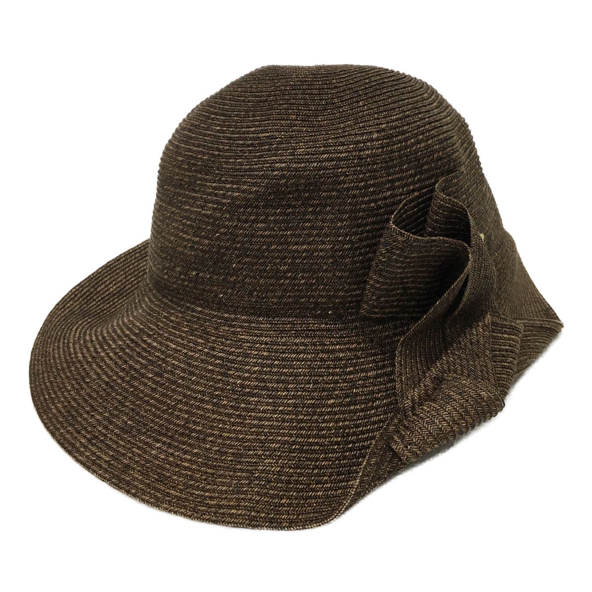 未使用品 ランバンスポール LANVIN SPORT ハット M～S(57.5~56cm ) ブラウン 茶 ペーパーハット 麦わら帽子 日本製