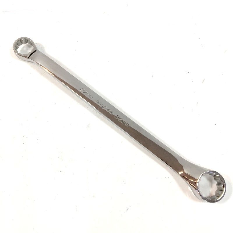 Snap-on スナップオン サイズの10°オフセット メガネレンチ XBM2730A 27mm × 30mm 全長約404mm ボックスエンドレンチ 12角 ハンドツール △ DW4110