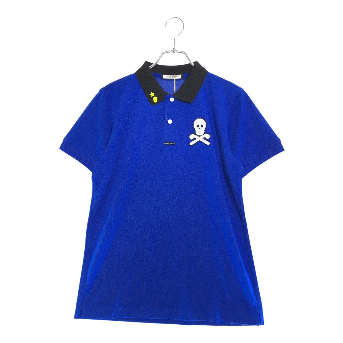 未使用品 メンズ マークアンドロナ MARK&LONA 半袖ポロシャツ 46(M) 青 