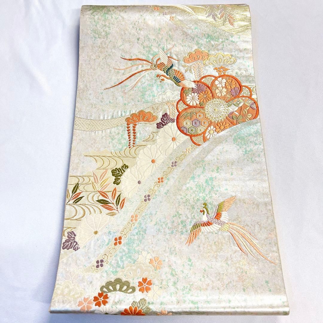 袋帯　唐織　鳳凰　松竹梅　青海波　七宝　観世水　金糸　銀糸　着物　023tz 袋帯 唐織 鳳凰 松竹梅 青海波 七宝 観世水 金糸 銀糸 着物 023tz