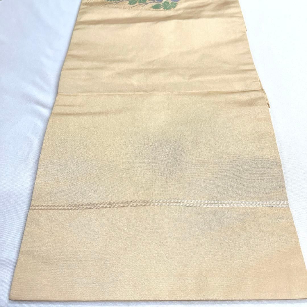 名古屋帯　唐織　牡丹　菊花　扇　金糸　ベージュカラー　着物　023tz 名古屋帯 唐織 牡丹 菊花 扇 金糸 ベージュカラー 着物 023tz - メルカリ