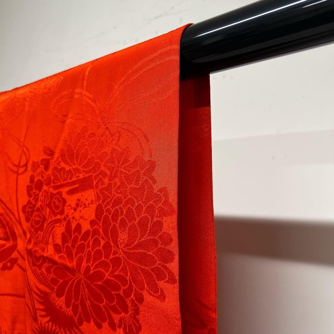 長襦袢　二尺袖　アンティーク　紅絹　花紋　宝尽くし　牡丹　菊花　着物　023tz 長襦袢 二尺袖 アンティーク 紅絹 花紋 宝尽くし 牡丹 菊花 着物 023tz