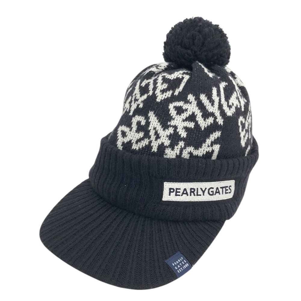 PEARLY GATES パーリーゲイツ ニットキャップ ロゴ総柄 ネイビー系 FR [240101480023] ゴルフウェア ストスト