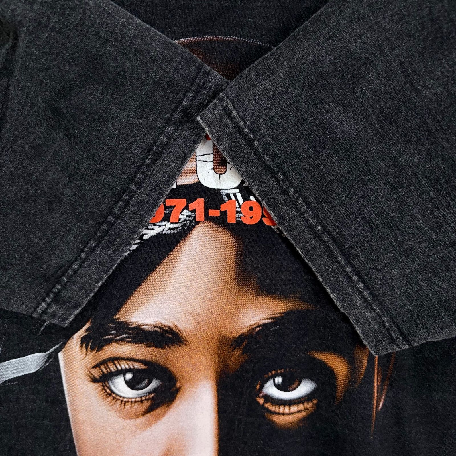 新品 2PAC ツーパック Tシャツ XL 黒 ビンテージ加工 フェードブラック 