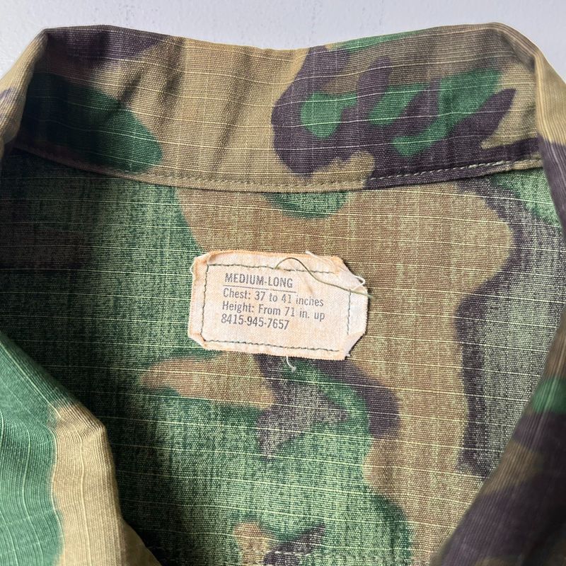 60s US ARMY 米軍実物 4th ERDL グリーンリーフ カモ ジャングル