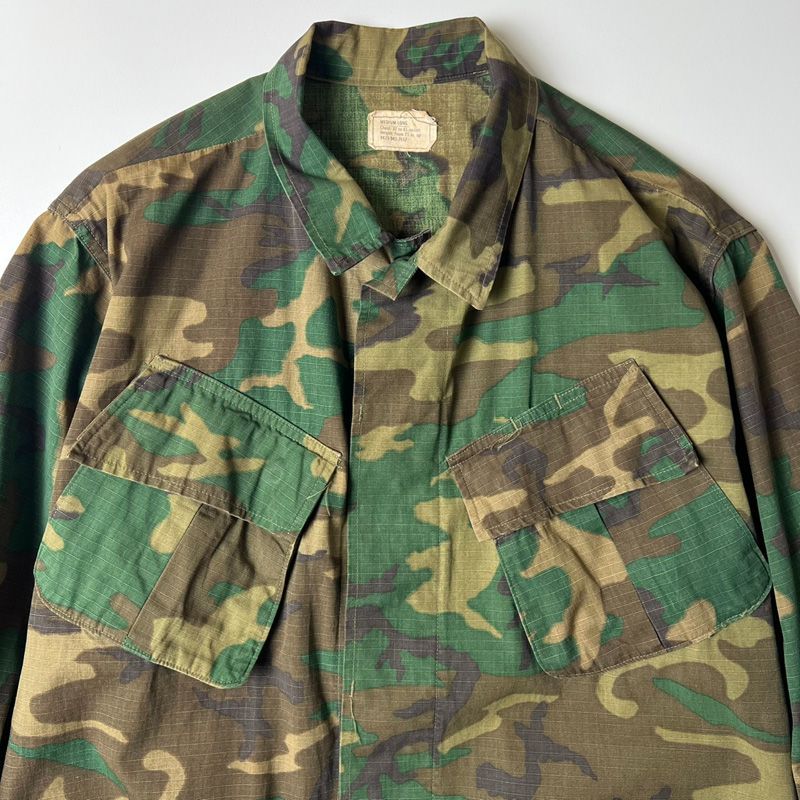 60s US ARMY 米軍実物 4th ERDL グリーンリーフ カモ ジャングル
