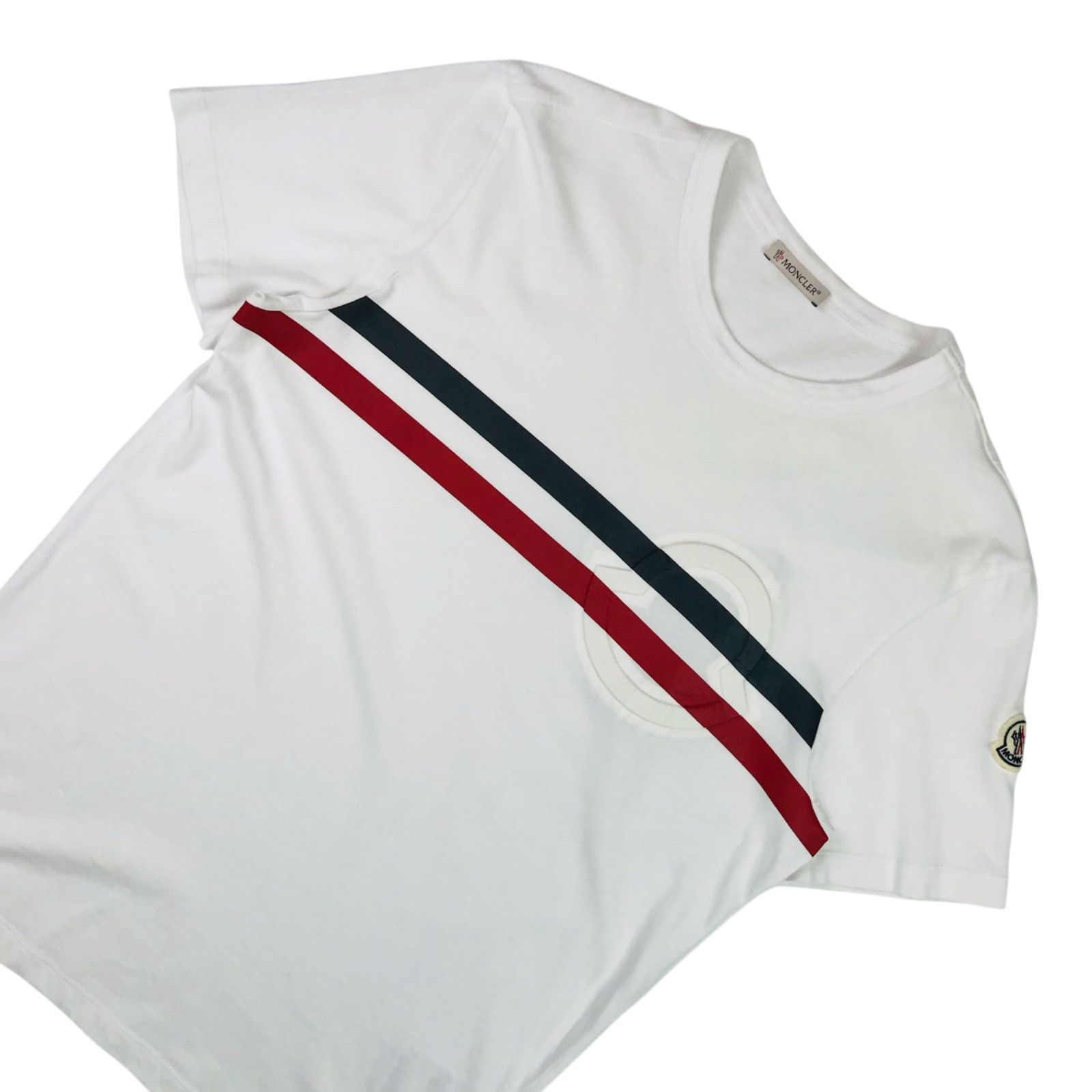 MONCLER モンクレール エンボスロゴ トリコロールライン Tシャツ S