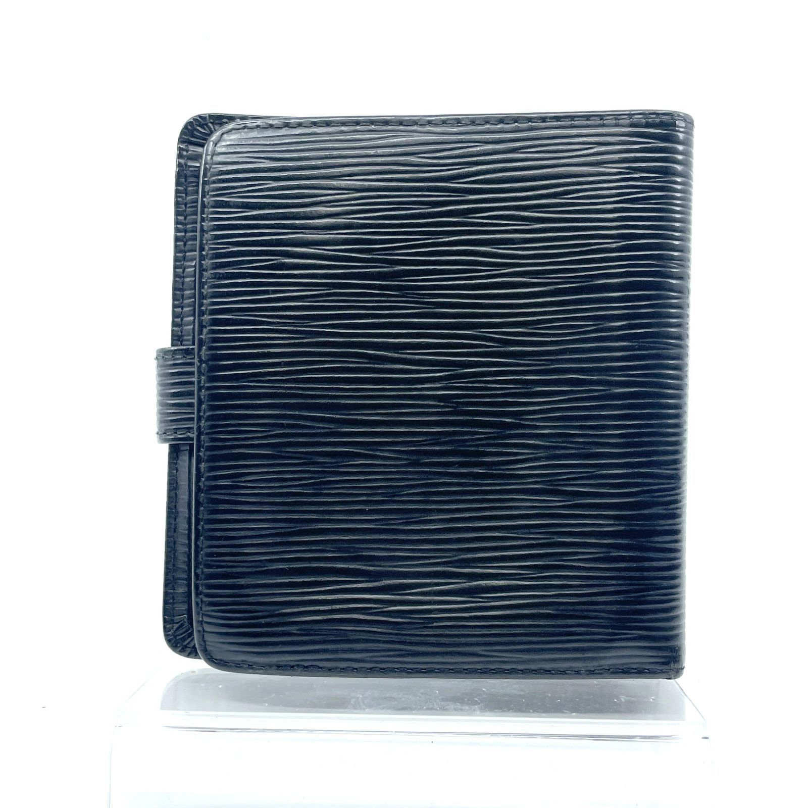 美品 LOUIS VUITTON エピ ポルト ビエ M63552 ノワール LOUIS VUITTON ルイヴィトン エピ ポルトビエ コンパクト 二つ折り財布
