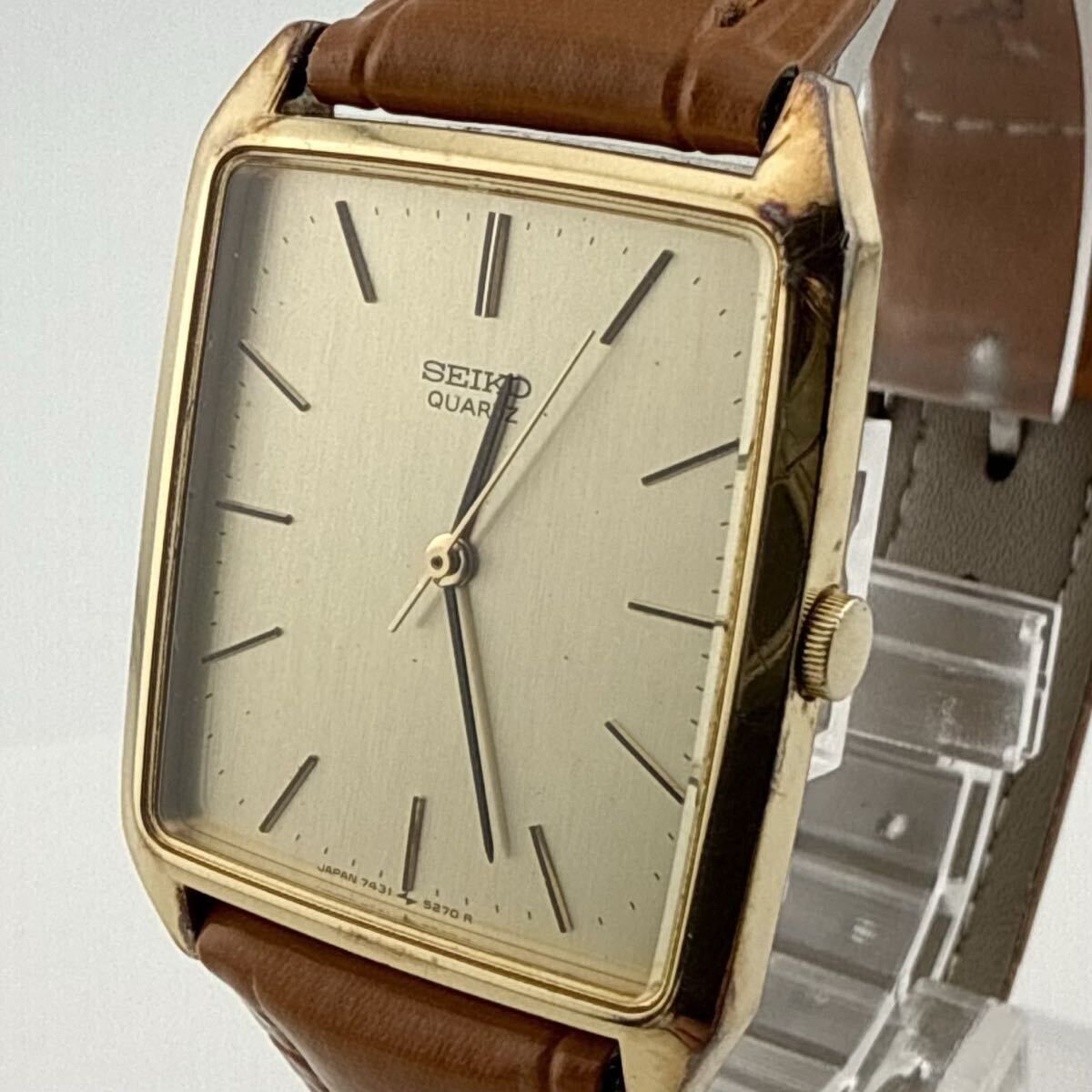 SEIKO 7431-5210 セイコー クォーツ スクエア メンズ 腕時計 稼働品