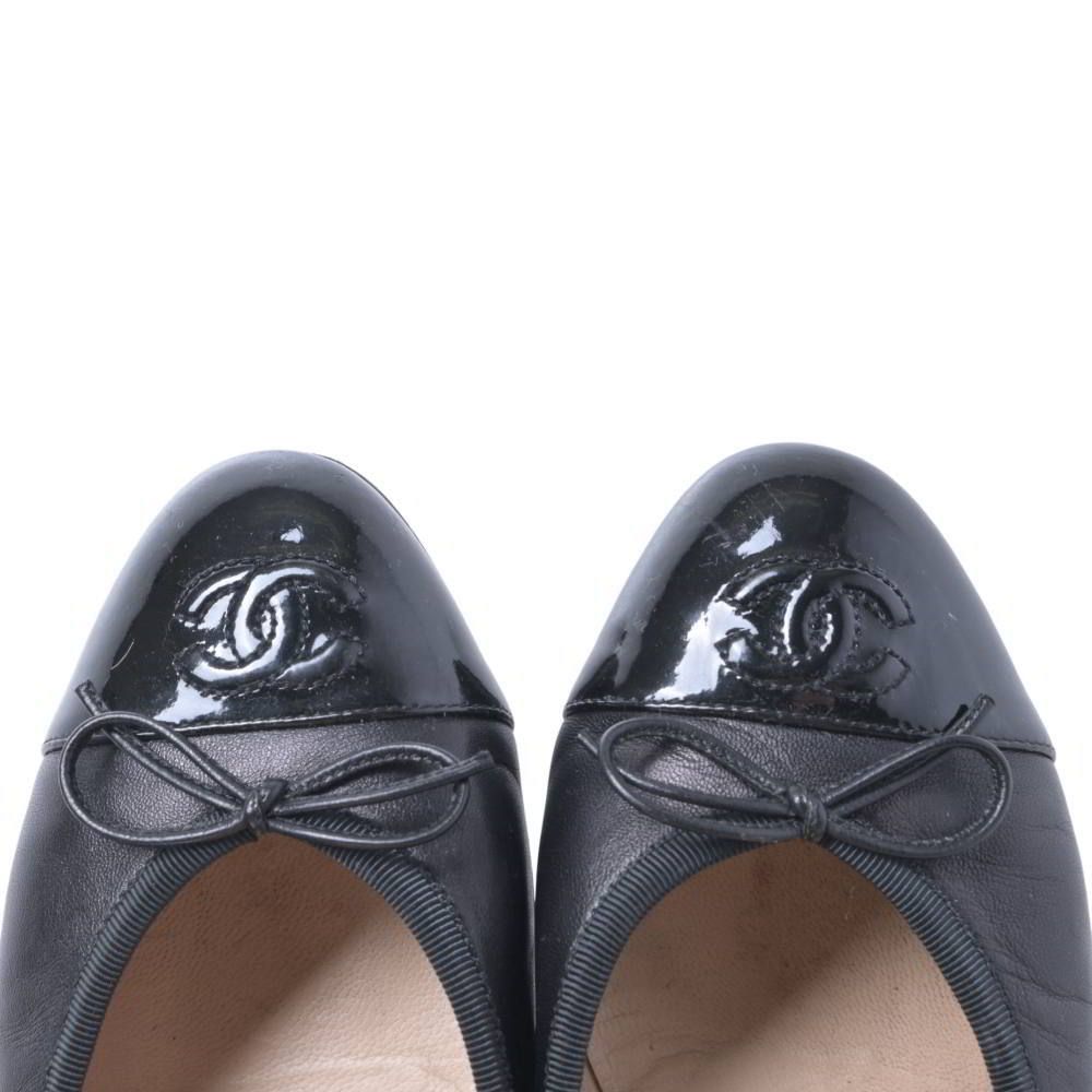 CHANEL ココマーク レザー切替 フラット シューズ CHANEL ココマーク レザー切替 フラット シューズ - メルカリ