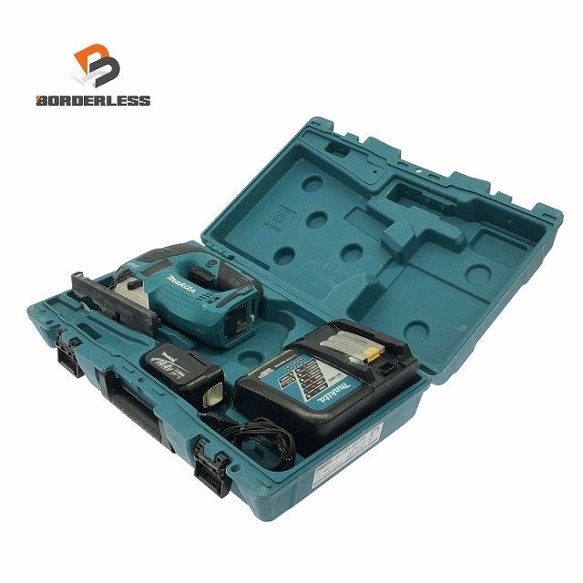 ☆中古品☆makita マキタ 14.4V 充電式ジグソー JV142D バッテリ1個(3.0Ah) 充電器 ケース付 コードレス 電気のこぎり 電動ノコギリ125898