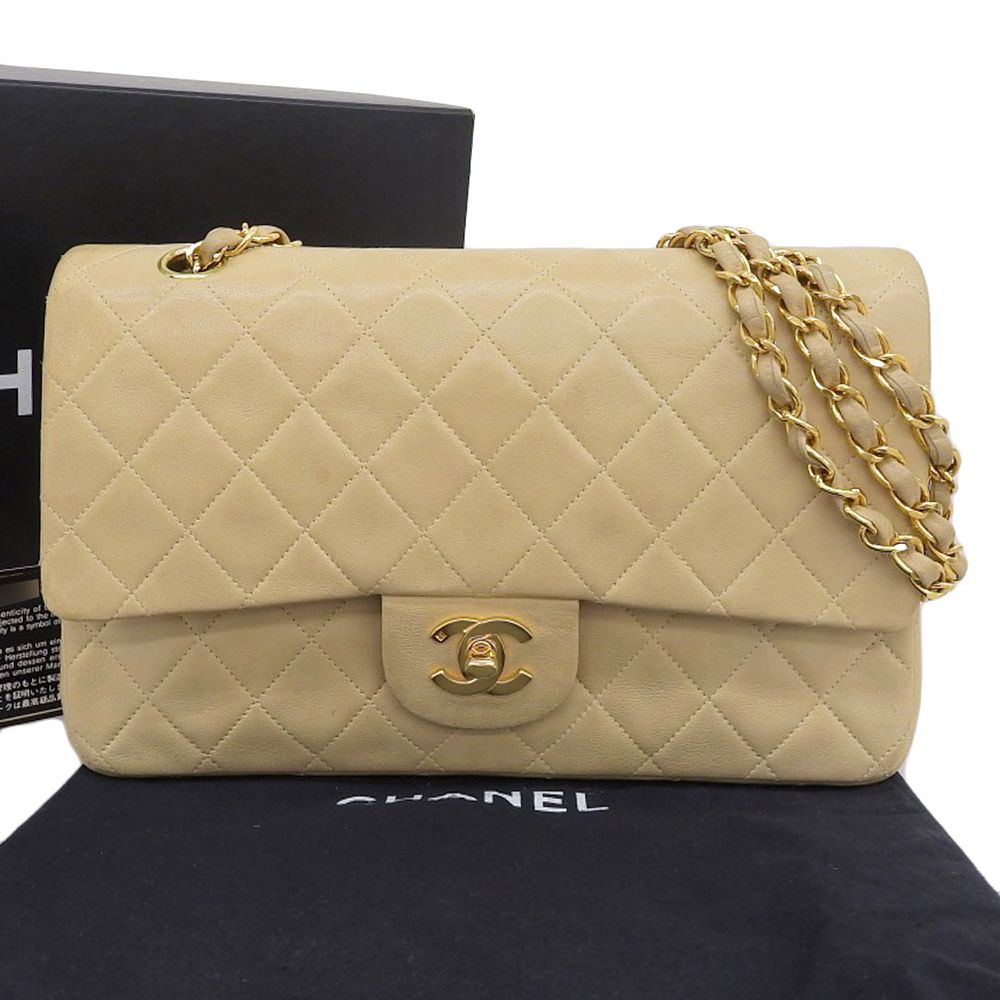 本物保証】 箱・布袋・保付 シャネル CHANEL マトラッセ25 Wフラップ 