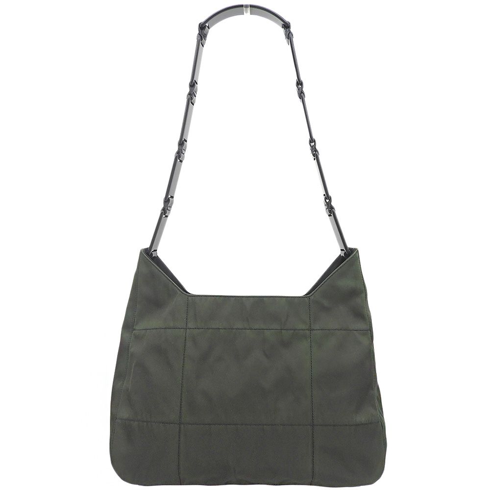 【本物保証】 プラダ PRADA パッチワーク キルティング プラスチックショルダー ワンショルダーバッグ グリーン×ブラック 本物保証】 プラダ PRADA パッチワーク キルティング プラスチック