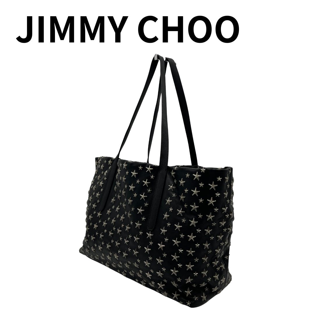 JIMMY CHOO ジミーチュウ トートバッグ サシャL スタースタッズ レザー 