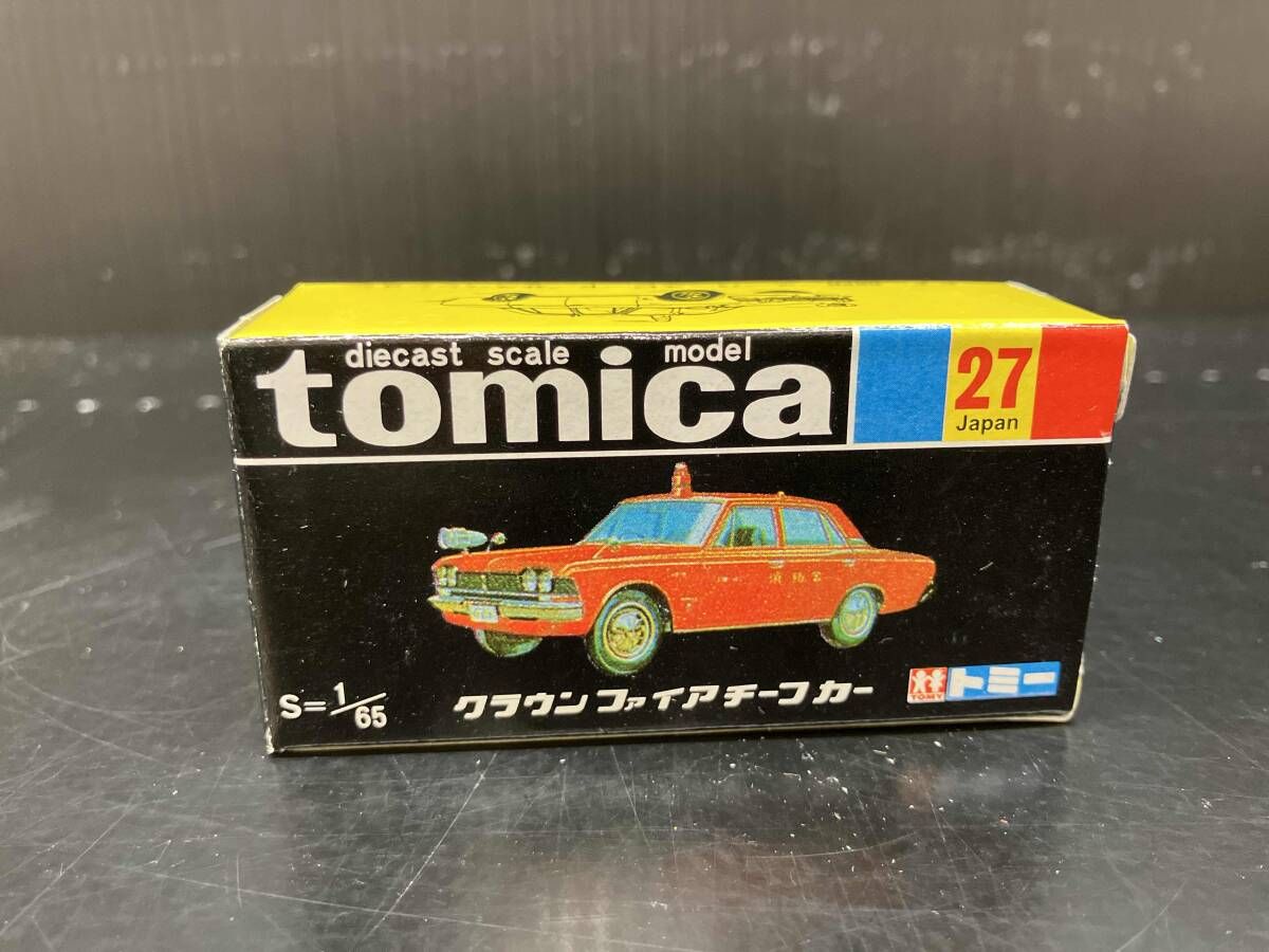 現状品 トミカ No.27 クラウン ファイアチーフカー 朱赤 1HWホイール