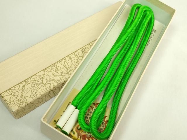 平和屋着物●極上　有職組紐道明　帯締め　奈良組　若竹色　宮内庁御用　国立博物館御用　東京芸術大学御用　逸品　未使用　DZAA11870kh6 平和屋着物○極上 有職組紐道明 帯締め 奈良組 丸胡蝶 金糸 宮内庁御用