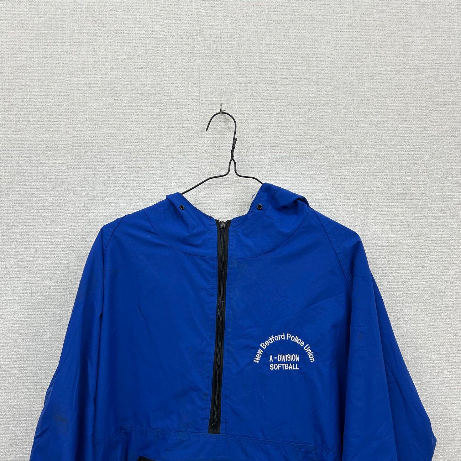 Y175 SPORTSMASTER ナイロンジャケット M ハーフジップ 青 スポーツ 