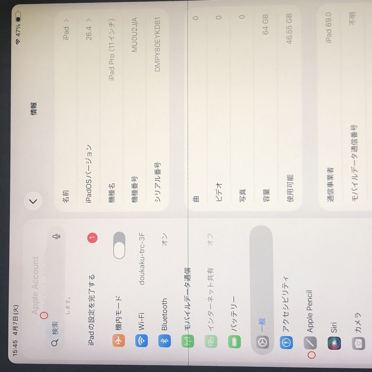 ジャンク Apple iPad Pro 11