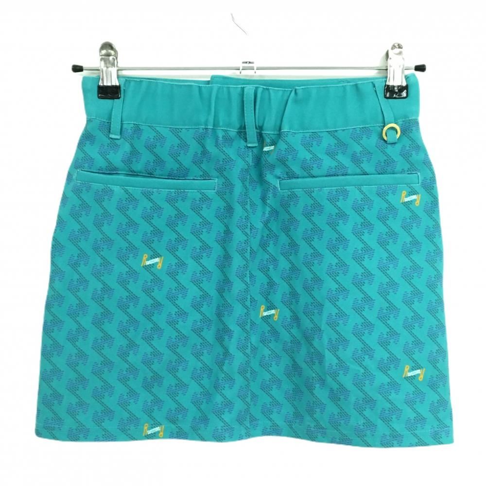 【美品】レザレクション スカート グリーン×ブルー 総柄 ストレッチ  レディース XS ゴルフウェア Resurrection 美品】レザレクション スカート グリーン×ブルー 総柄 ストレッチ