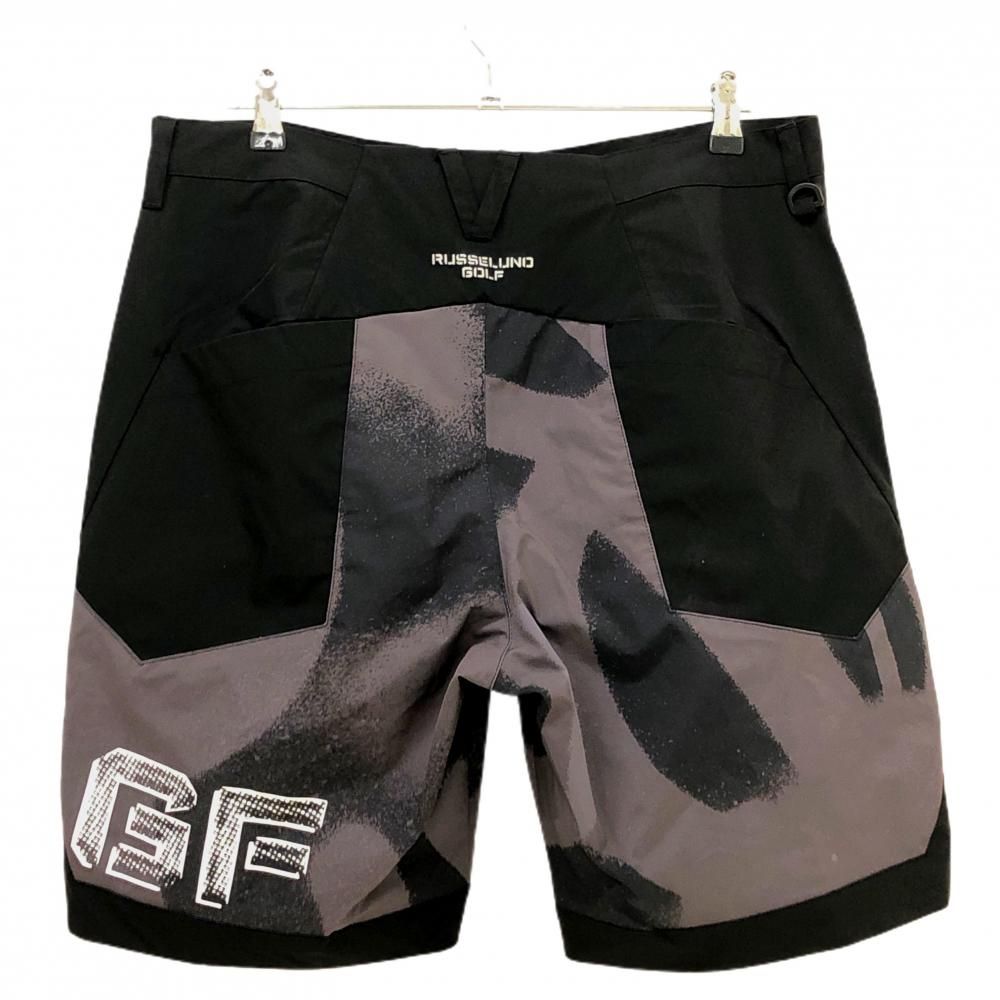 超美品】ラッセルノゴルフ ハーフパンツ 黒×グレー 総柄 ルチャマスク
