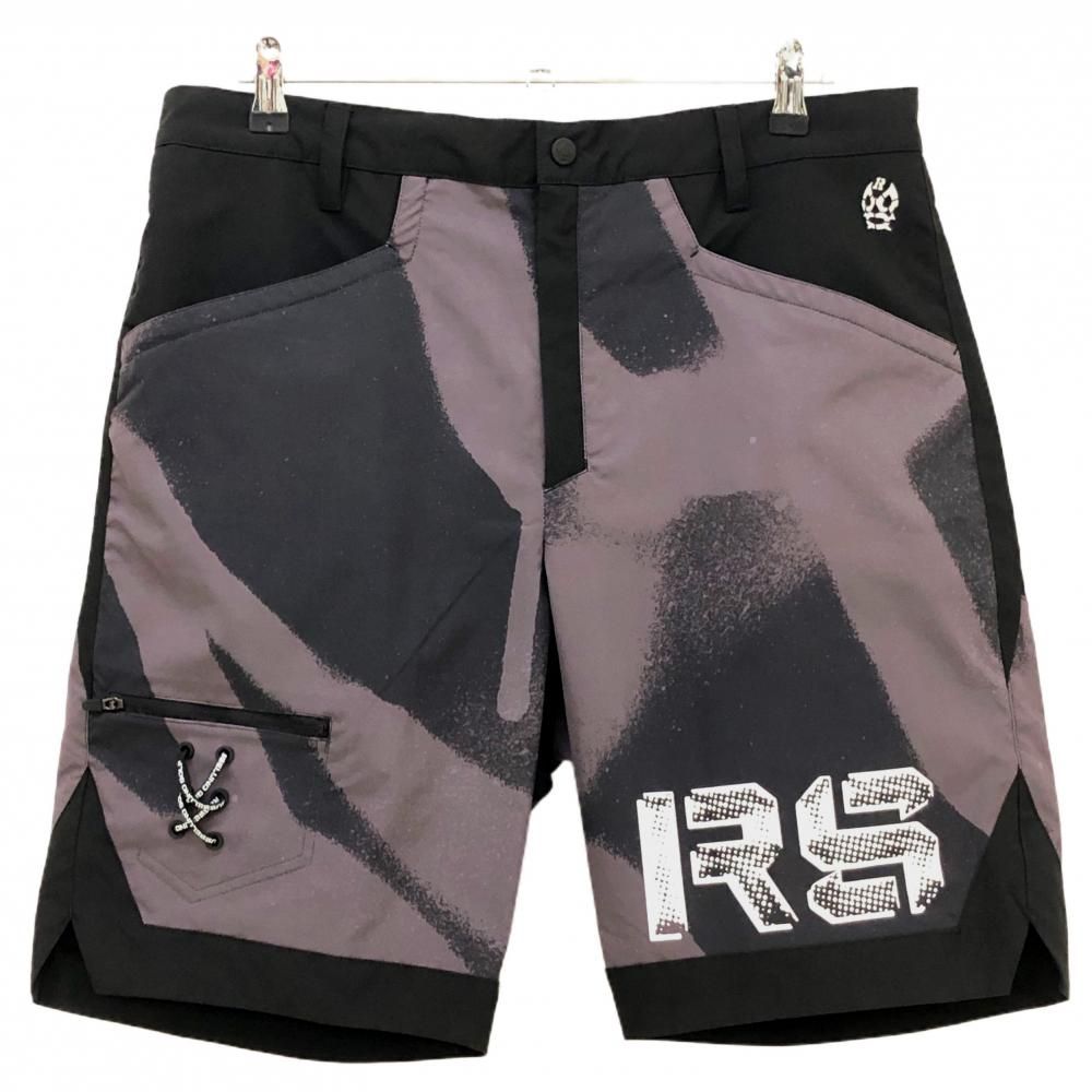 超美品】ラッセルノゴルフ ハーフパンツ 黒×グレー 総柄 ルチャマスク