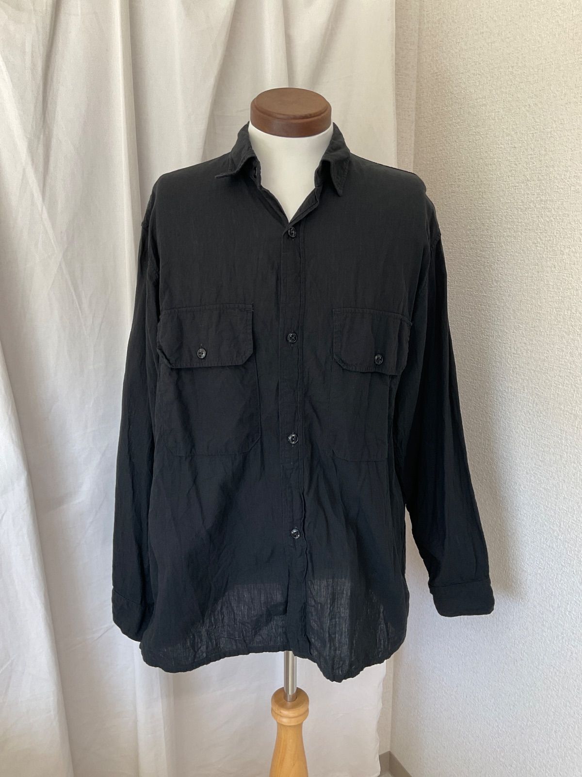 comoli 21ss ベタシャンCPOシャツ 長袖シャツ ブラック 黒 T01-02011