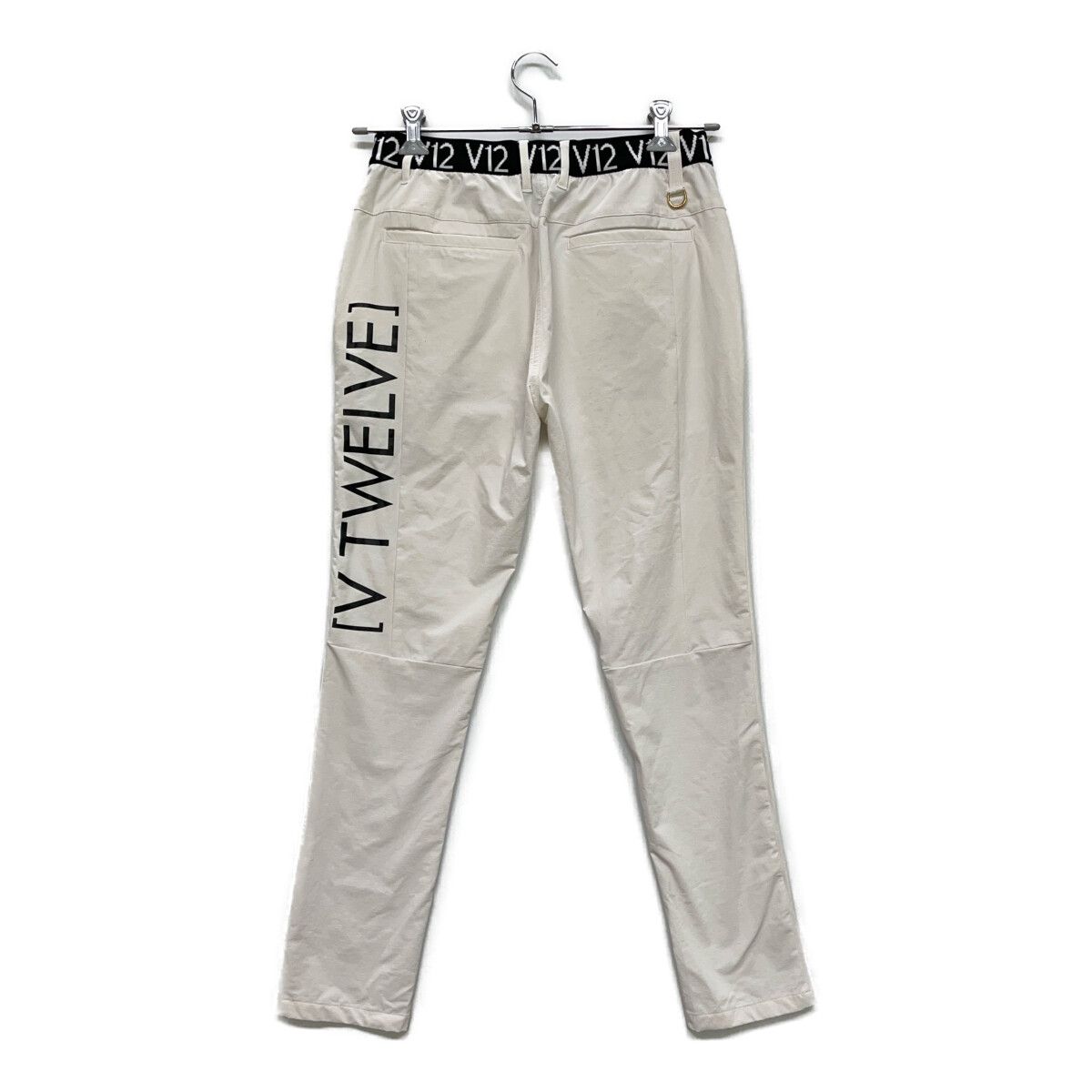 V12 - coco 中古 ヴィ・トゥエルヴ V12 レディース パンツ 1(M) 白 ホワイト ナイロン ロゴ入り coco ヴィ・トゥエルヴ V12 レディース パンツ 1(M) 白 ホワイト