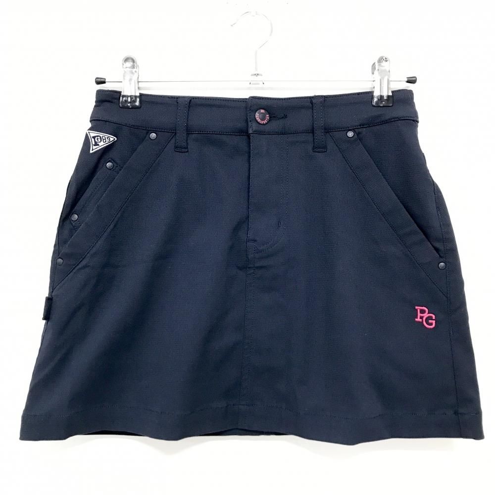 美品】パーリーゲイツ スカート ネイビー×ピンク 30周年 裏地ニコ 