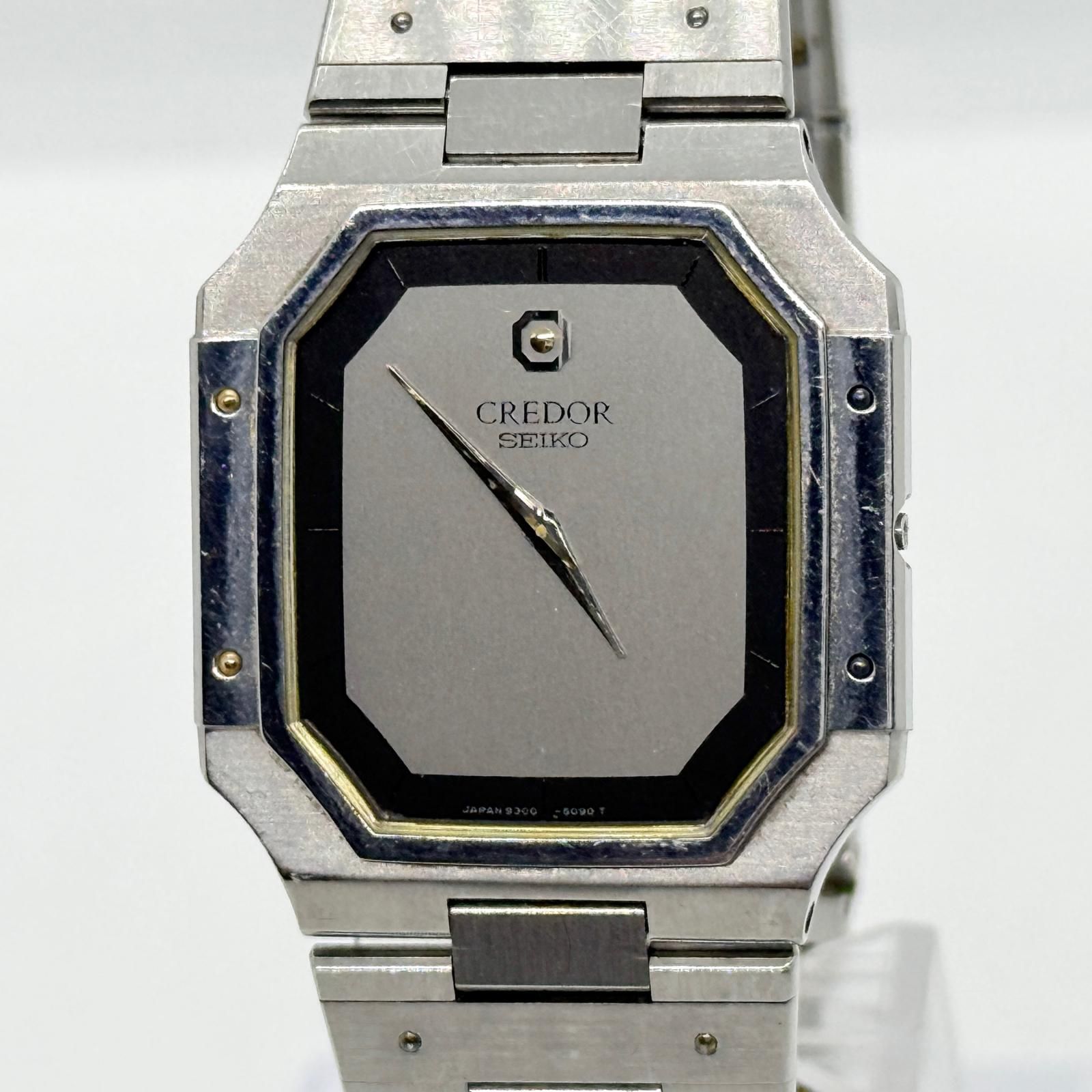 SEIKO セイコー クレドール 9300-5050 シルバー QZ レディース 腕時計 