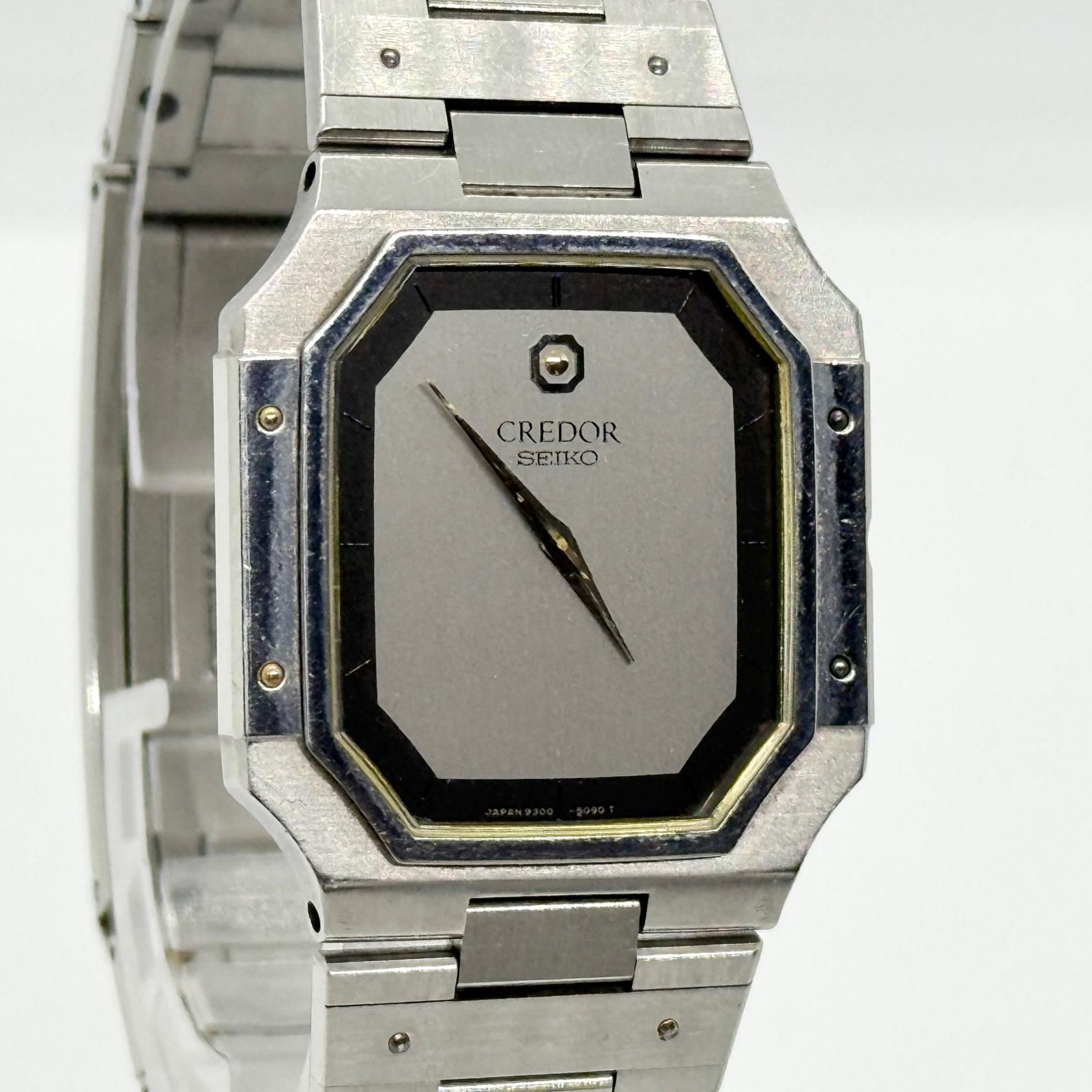 SEIKO セイコー クレドール 9300-5050 シルバー QZ レディース 腕時計 