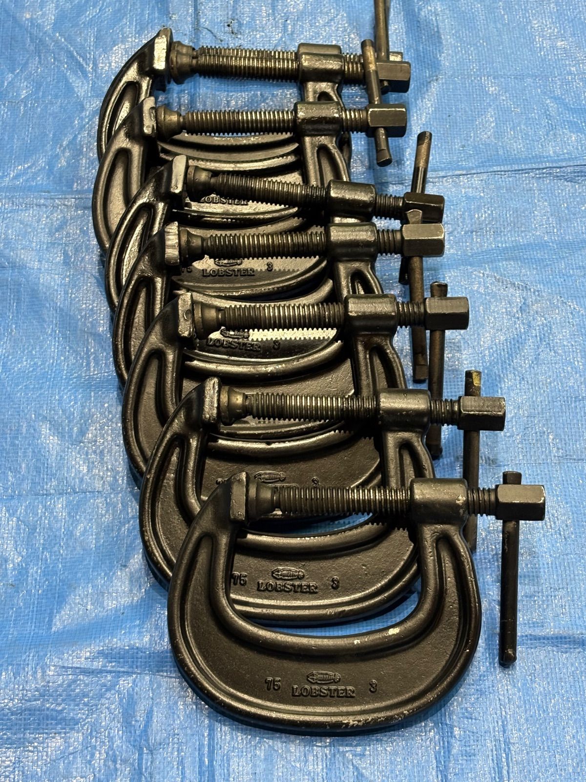 シャコ万！LOBSTER ロブスター C型クランプ シャコ万力 75mm まとめ売り 複数セット　8個！