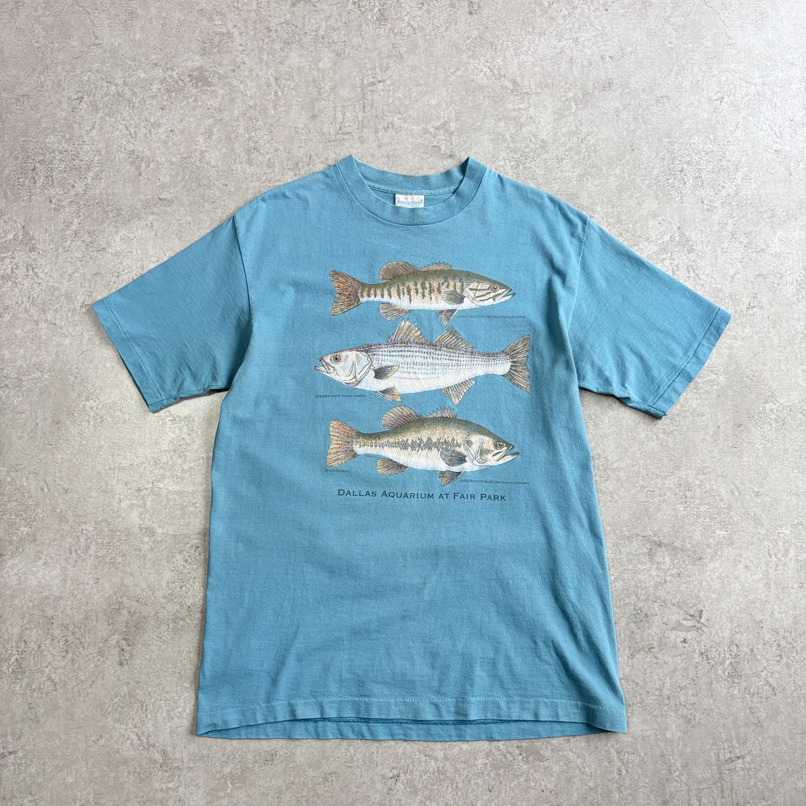 90s USA製 HARBORSIDE GRAPHICS Black Bass Printed T-shirt ハーバー 