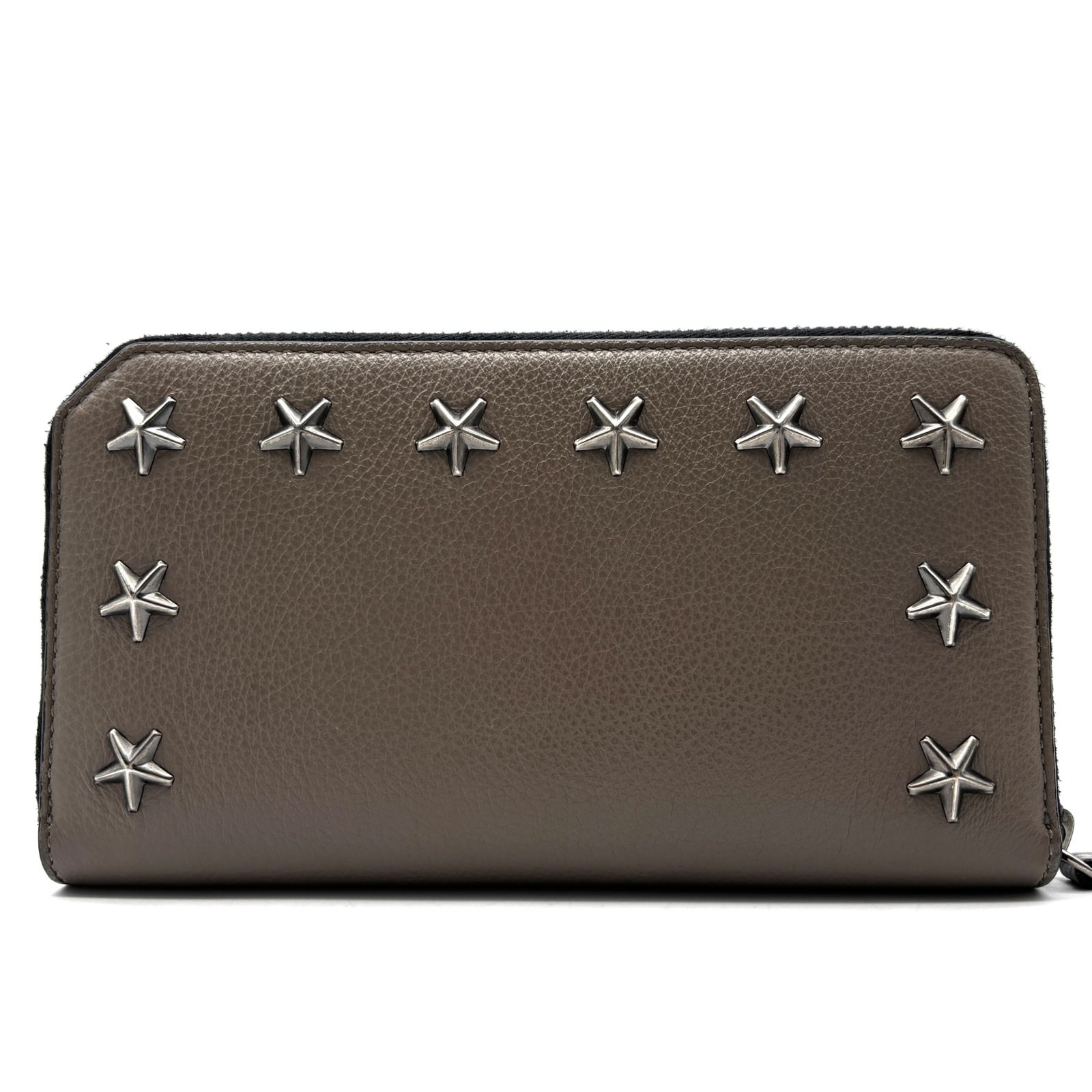 美品〉JIMMY CHOO 長財布 スタースタッズ ホワイト 極美品】ジミー 