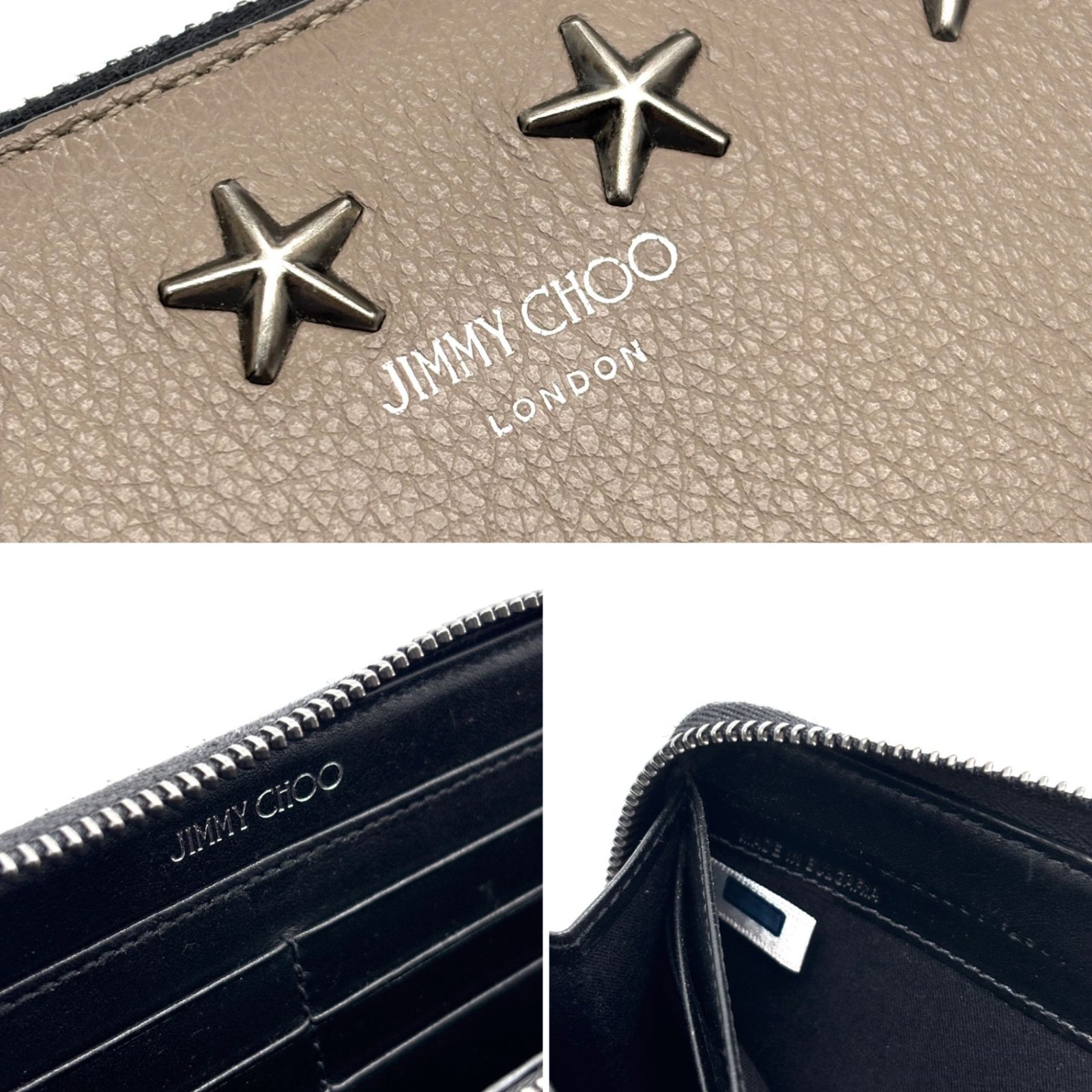 極美品 JIMMY CHOO ジミーチュウ カーナビー 長財布 ラウンド 