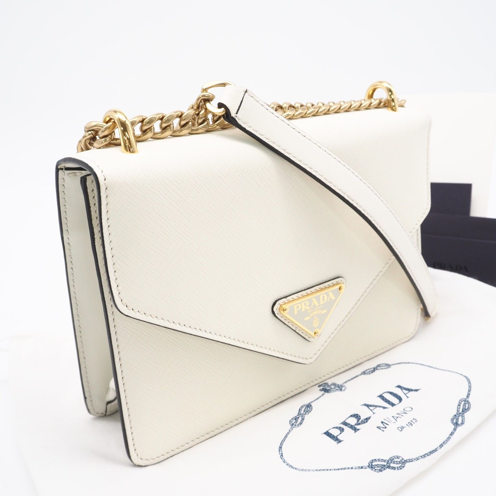 ☆3日以内返品可☆ 極美品 PRADA プラダ サフィアーノ チェーン 