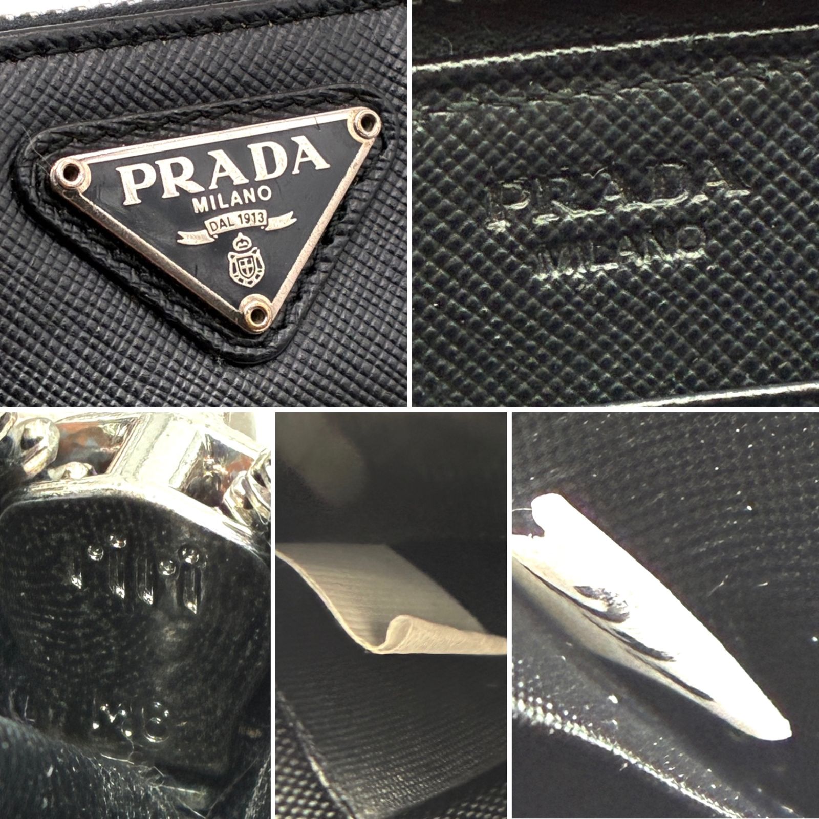 美品・ユニセックス】PRADA プラダ長財布 ブラック メンズ レディース