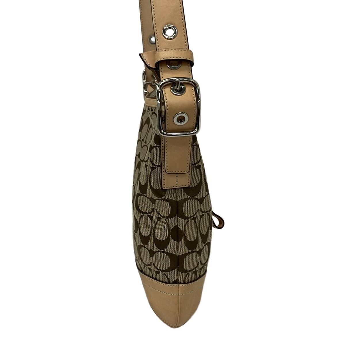 COACH(コーチ) ショルダーバッグ シグネチャーソフトスリムダッフル 9362 カーキ×ライトブラウン レザー COACH(コーチ) ショルダーバッグ シグネチャーソフトスリムダッフル