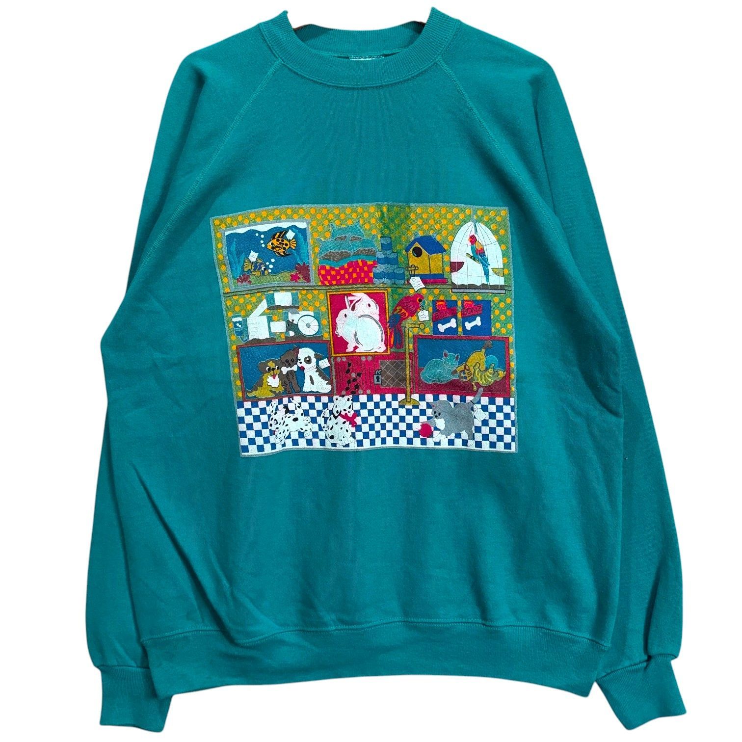 USA製 90s Hanes ヘインズ スウェット XL ティール ターコイズ 
