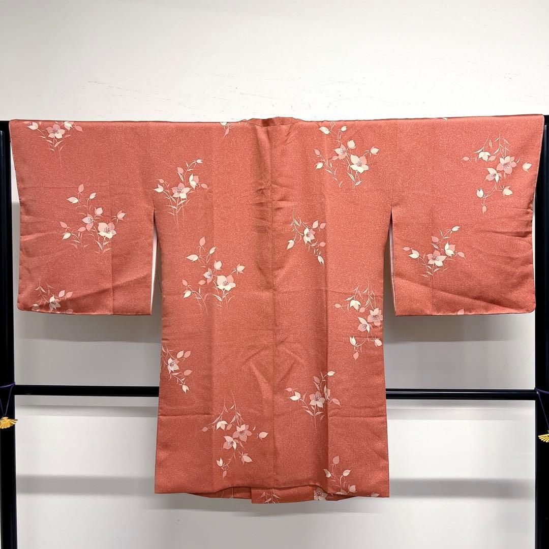 道行コート たたき染め 花模様 身丈91.5 裄65.5 正絹 着物 025tz
