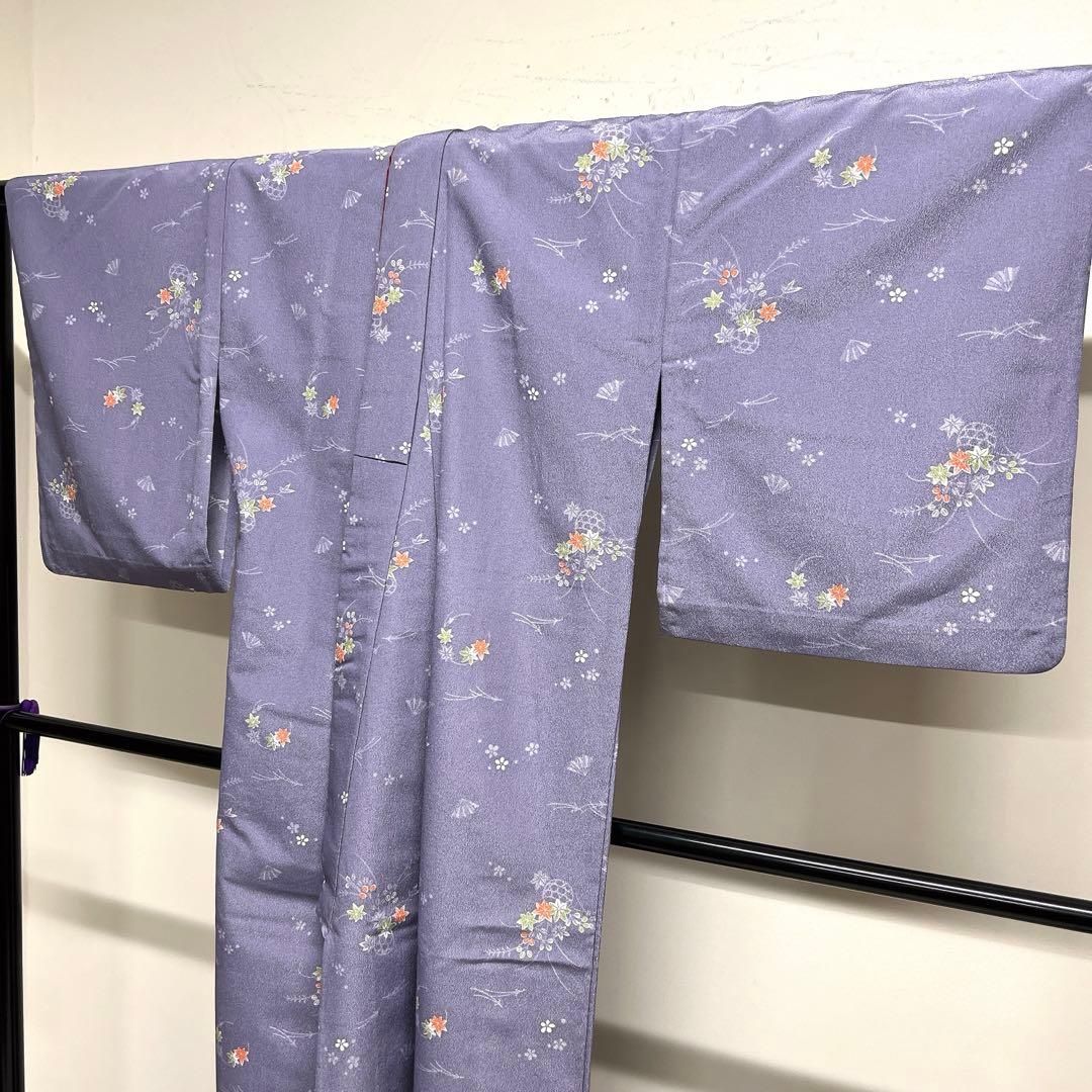 小紋　単衣　洗える着物　楓　身丈158　裄66.5　正絹　着物　025tz 小紋 単衣 洗える着物 楓 身丈158 裄66.5 正絹 着物 025tz 【公式通販】