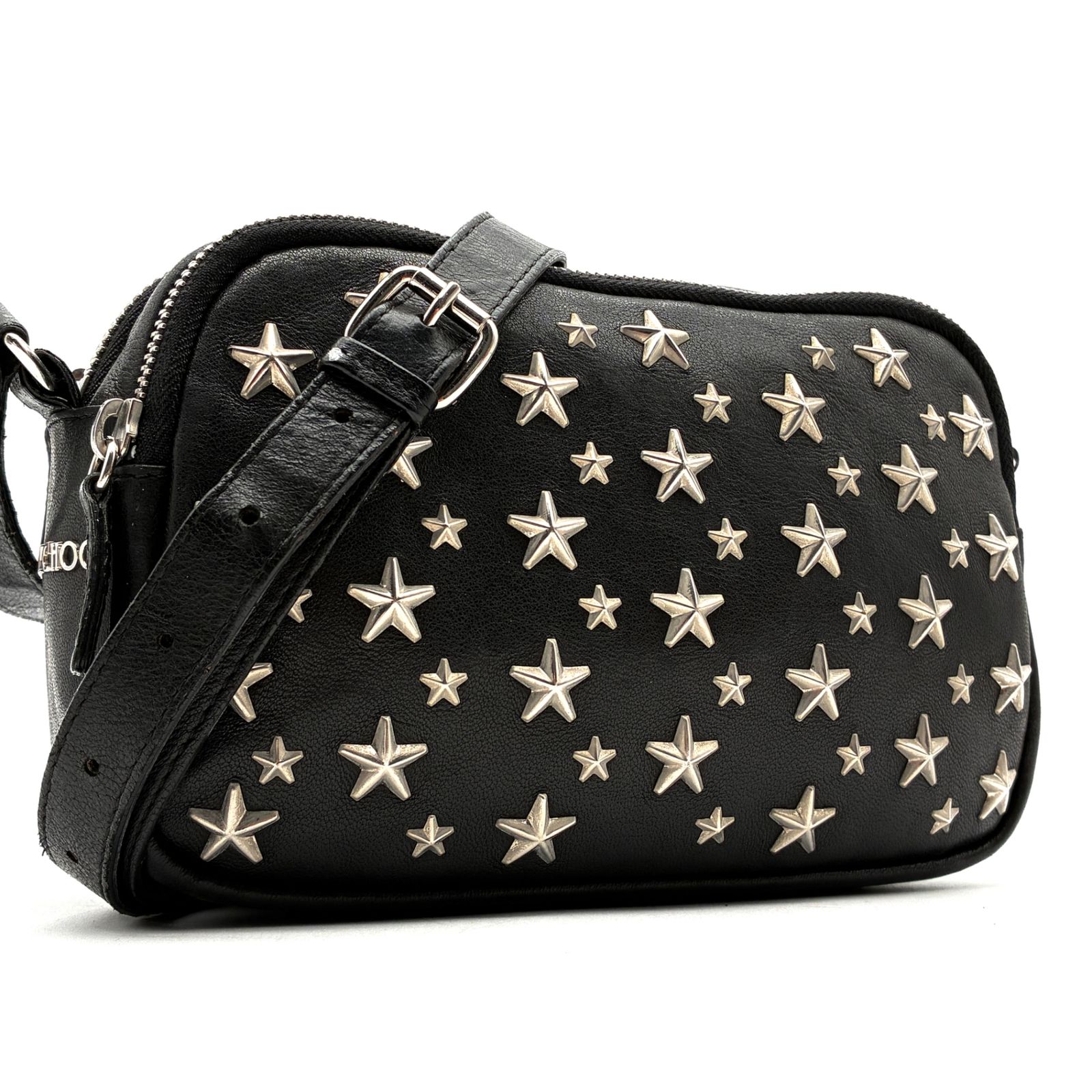 美品 JIMMY CHOO ジミーチュウ スタースタッズ カメラバッグ 