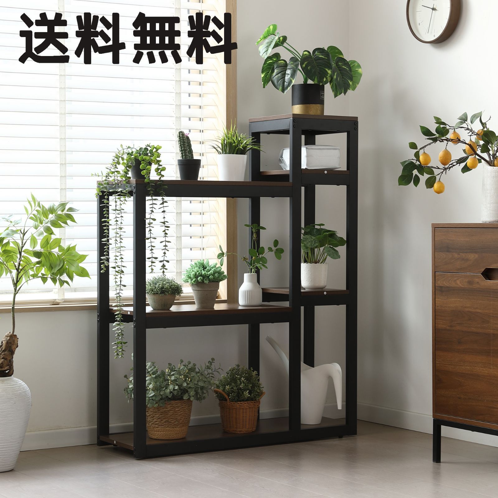 四段-高さ120cm】水槽台 耐荷重270kg 四段木製 スチール ナチュラル