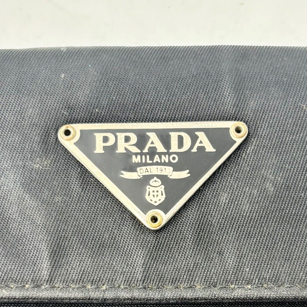 PRADA プラダ M523 三角ロゴプレート Wホック ヴィンテージ テスート 