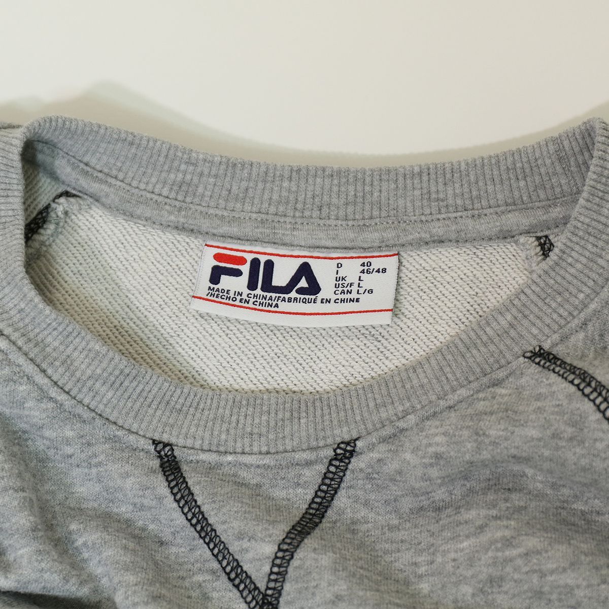 FILA フィラ ワンポイント ロゴ刺繍 ラグラン スウェット トレーナー L 