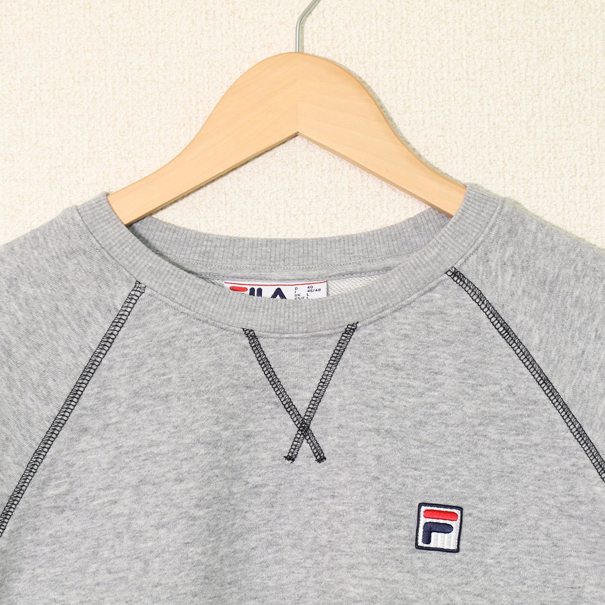 FILA フィラ ワンポイント ロゴ刺繍 ラグラン スウェット トレーナー L 