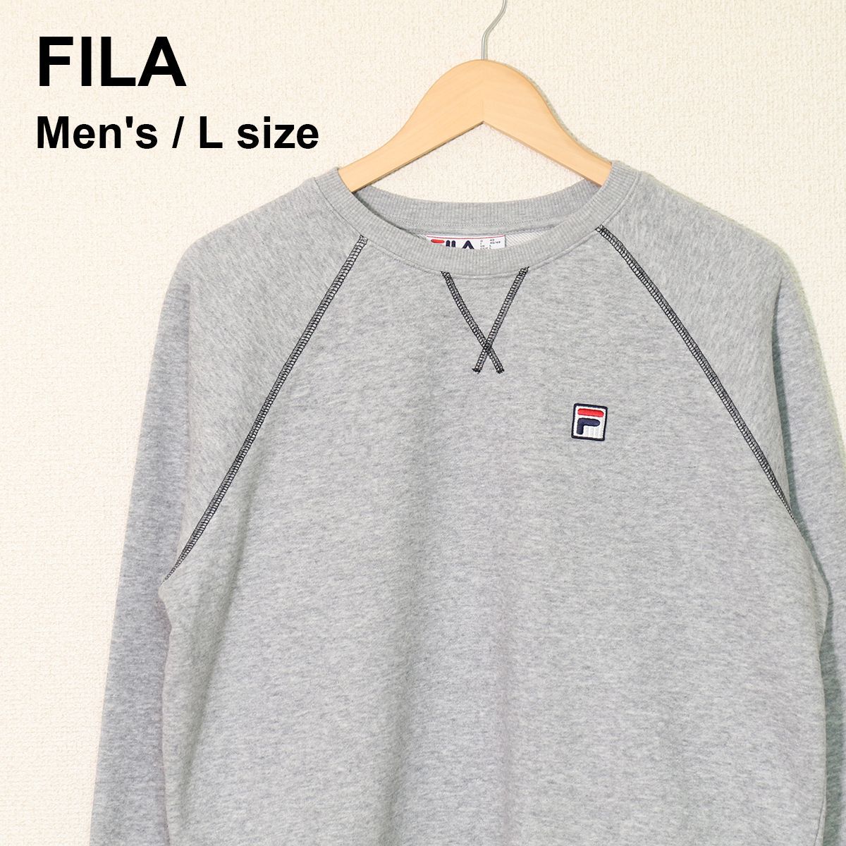 FILA フィラ ワンポイント ロゴ刺繍 ラグラン スウェット トレーナー L 