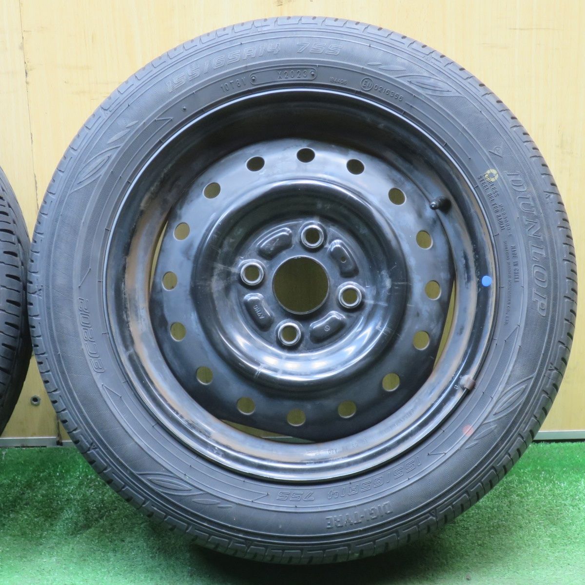 4本価格！23年☆155/65R14 ダンロップ EC202 スチール ホイール 14 