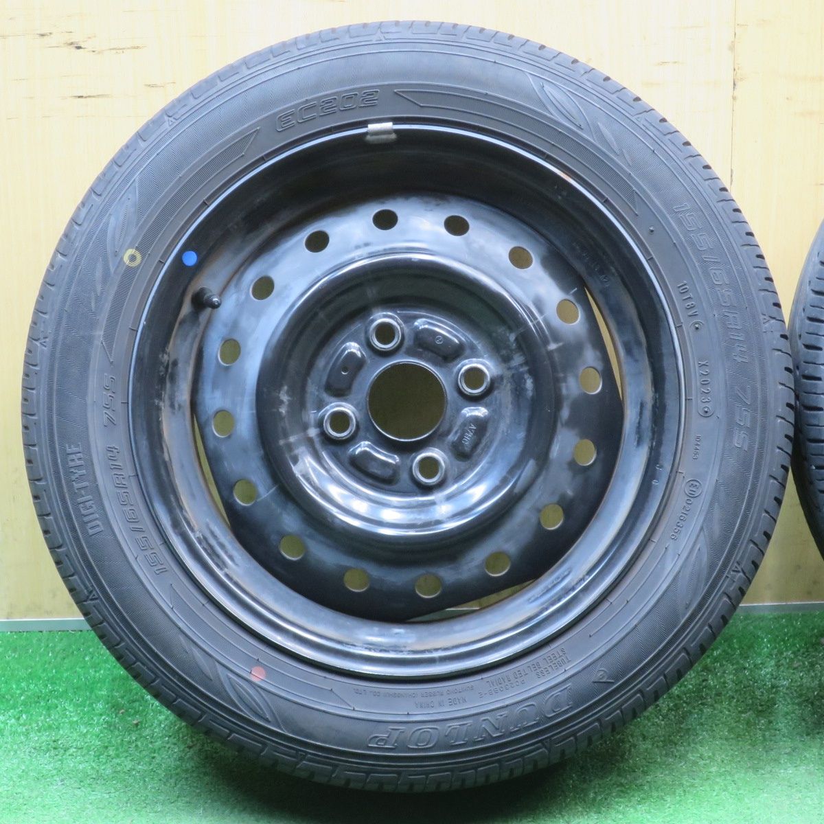 4本価格！23年☆155/65R14 ダンロップ EC202 スチール ホイール 14 